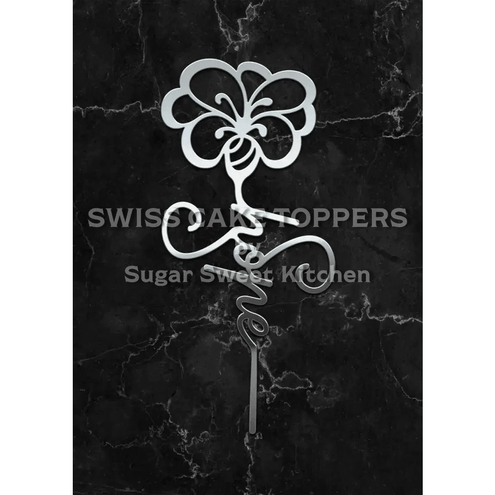 Cake Topper ’Hope’ - Acryl Silber - Sugar Sweet Kitchen