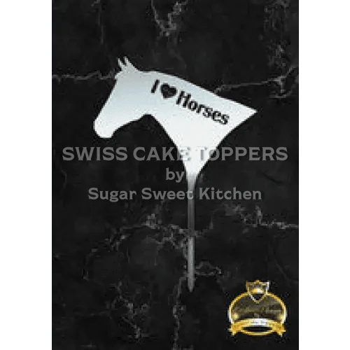 Cake Topper ’Horse Love’ - Acryl Silber - Sugar Sweet Kitchen