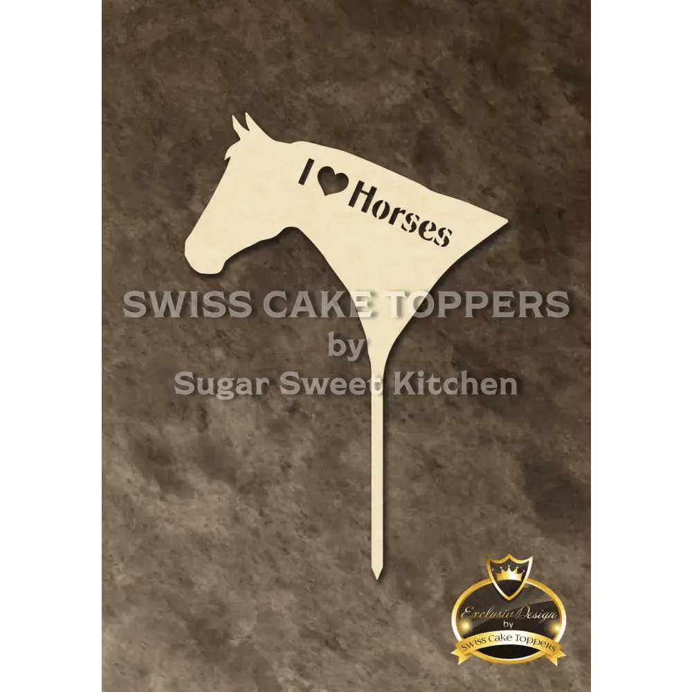 Cake Topper ’Horse Love’ - Holz - Sugar Sweet Kitchen