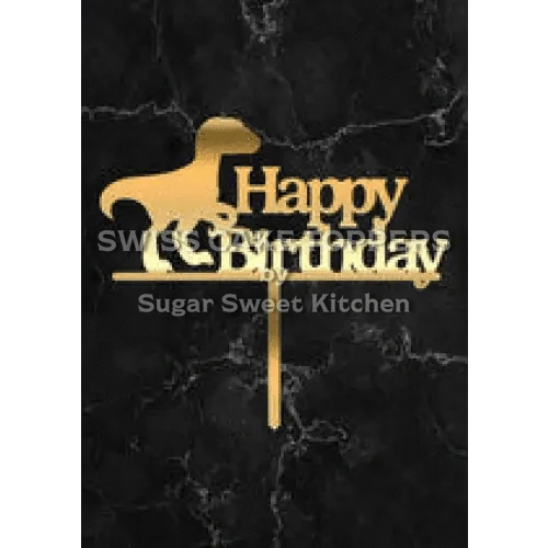 Cake Topper ’Jurrasic Joy’ - Acryl Gold - Sugar Sweet Kitchen
