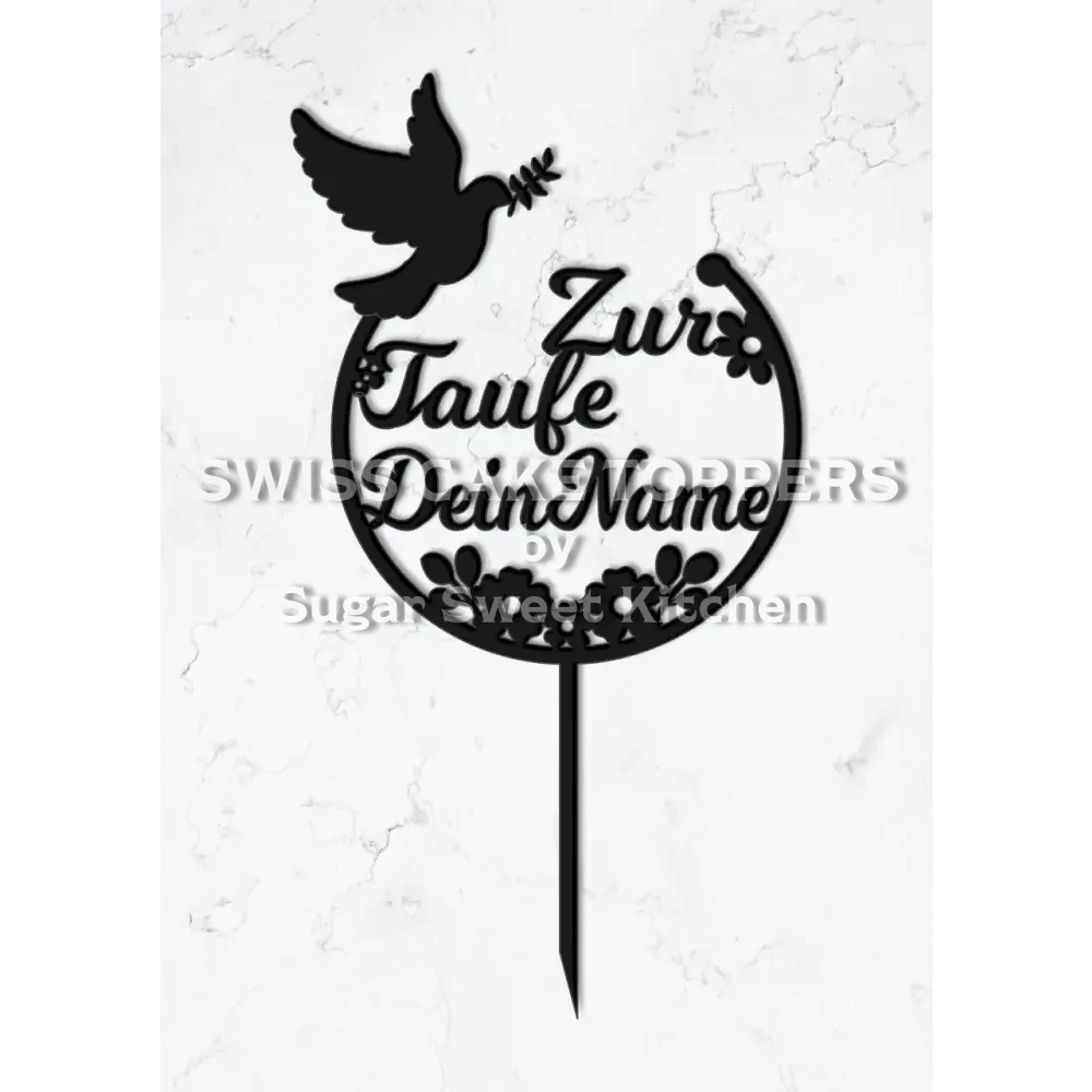 Cake Topper ’kleiner Engel’ - Acryl Schwarz - Sugar Sweet Kitchen