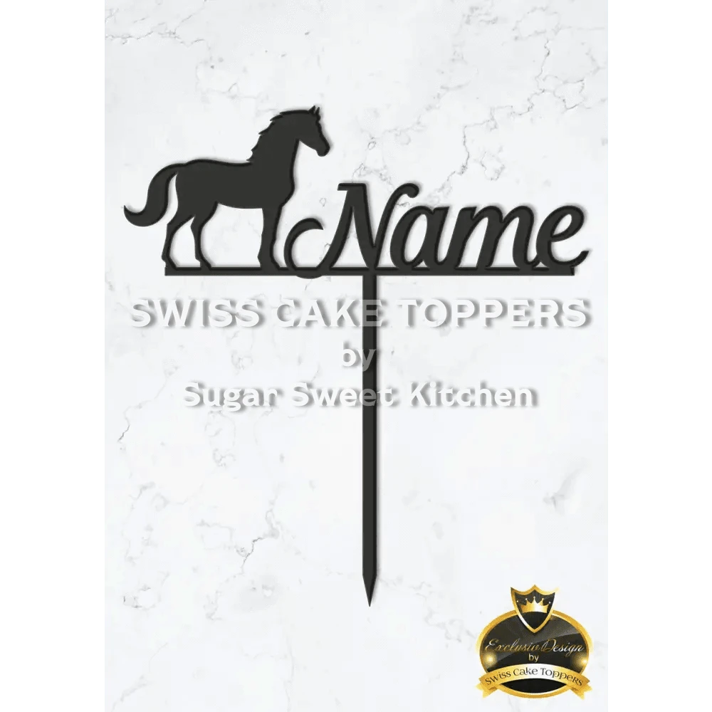 Cake Topper ’kleiner Pferdefreund’ - Acryl Schwarz - Sugar Sweet Kitchen