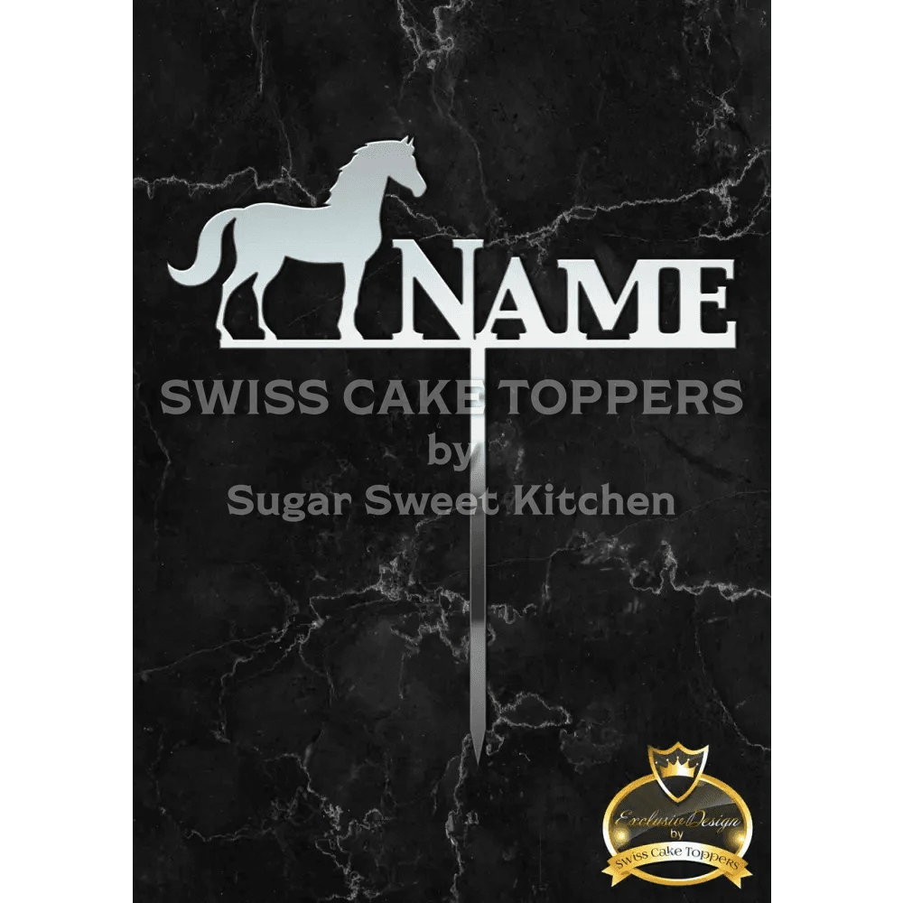 Cake Topper ’kleiner Pferdefreund’ - Acryl Silber - Sugar Sweet Kitchen