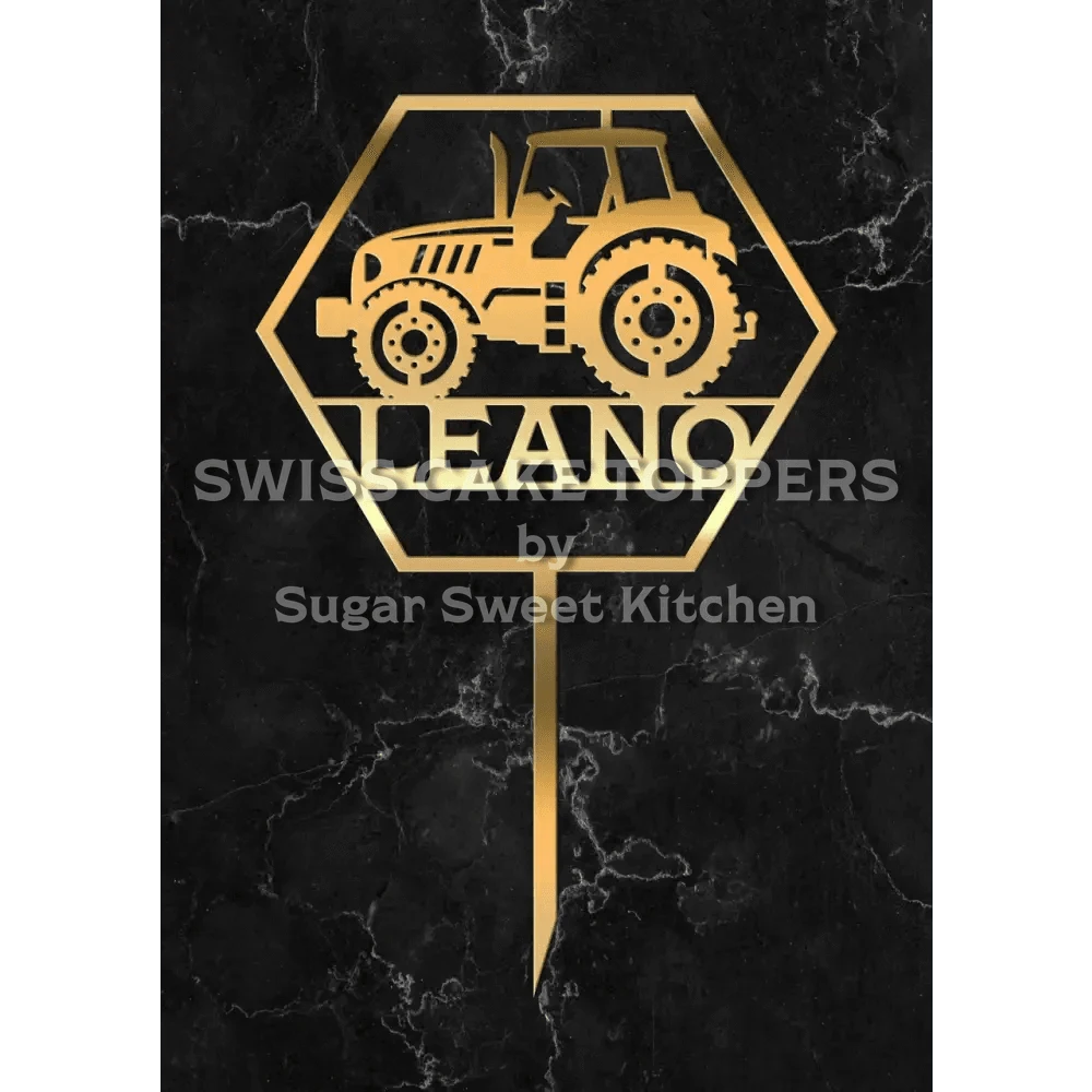 Cake Topper ’Landkind’ - Acryl Gold - Sugar Sweet Kitchen