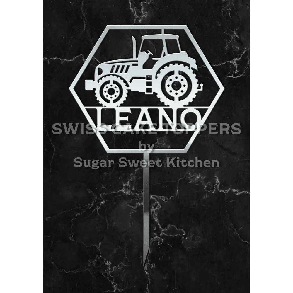 Cake Topper ’Landkind’ - Acryl Silber - Sugar Sweet Kitchen