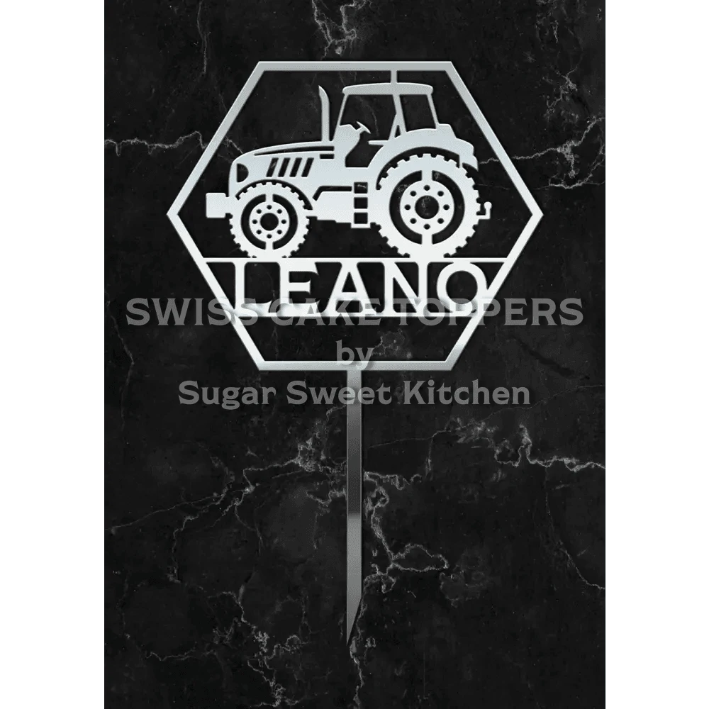 Cake Topper ’Landkind’ - Acryl Silber - Sugar Sweet Kitchen