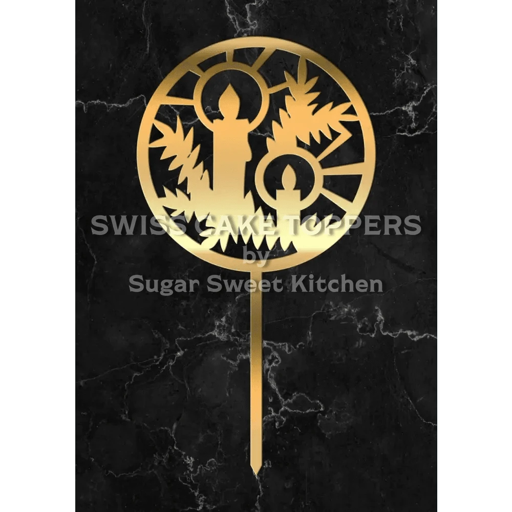 Cake Topper ’Lichterglanz’ - Acryl Gold - Sugar Sweet Kitchen