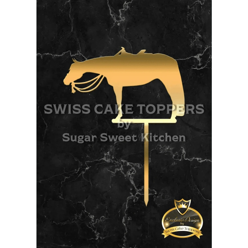 Cake Topper ’Pleasure Horse’ - Acryl Gold - Sugar Sweet Kitchen