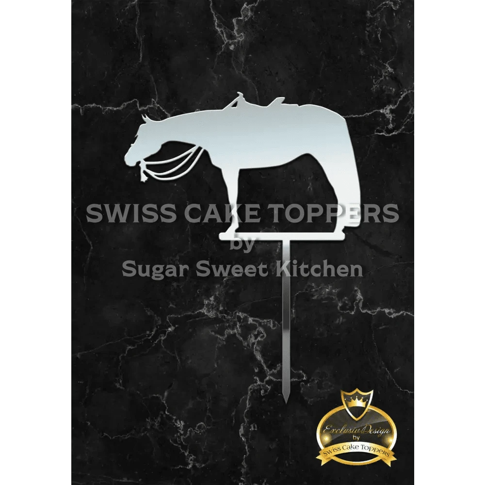 Cake Topper ’Pleasure Horse’ - Acryl Silber - Sugar Sweet Kitchen