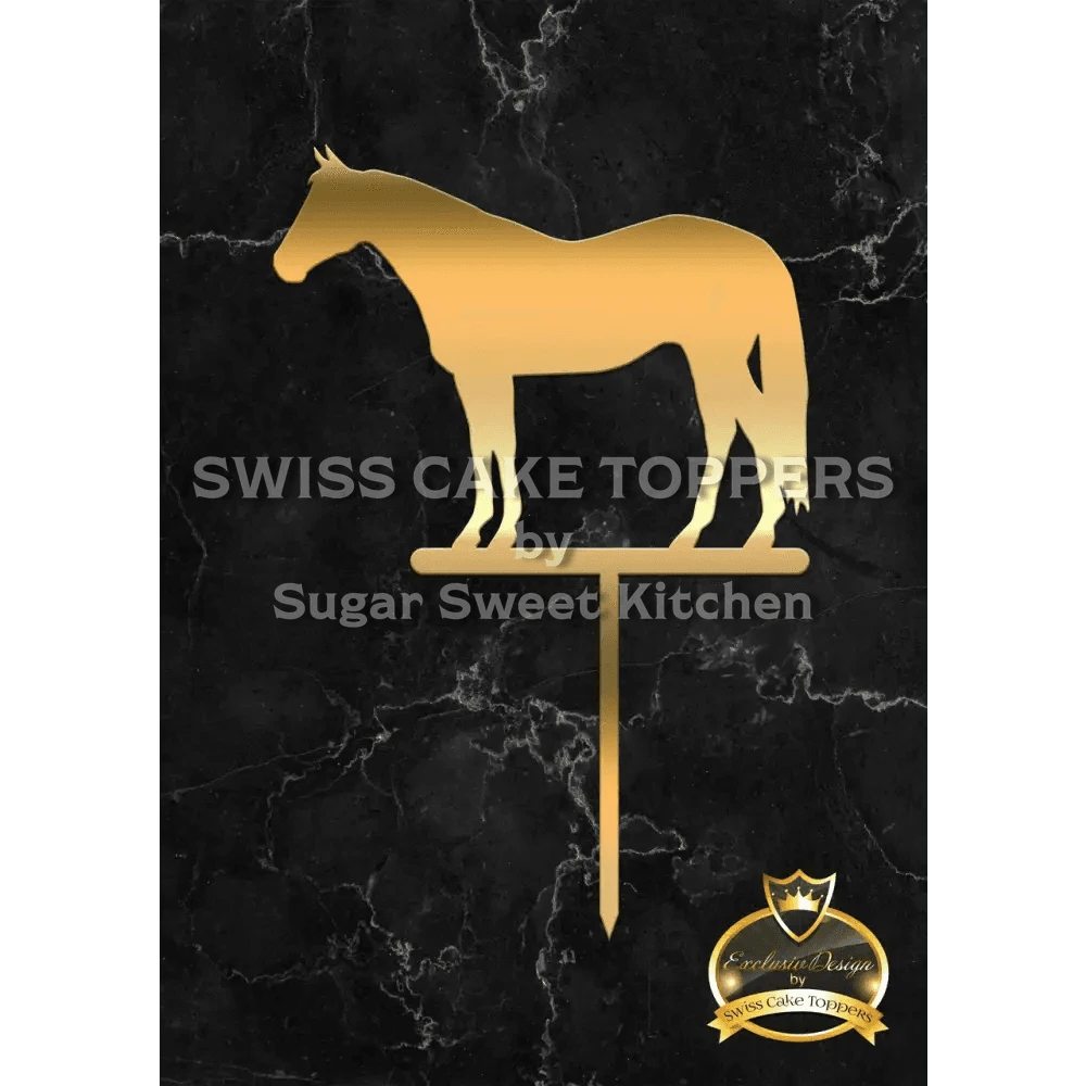 Cake Topper ’Royal Horse’ - Acryl Gold - Sugar Sweet Kitchen