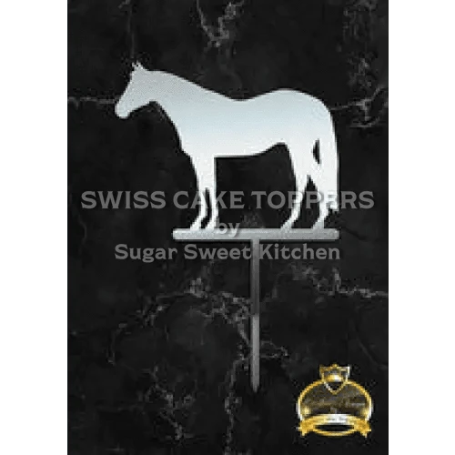 Cake Topper ’Royal Horse’ - Acryl Silber - Sugar Sweet Kitchen