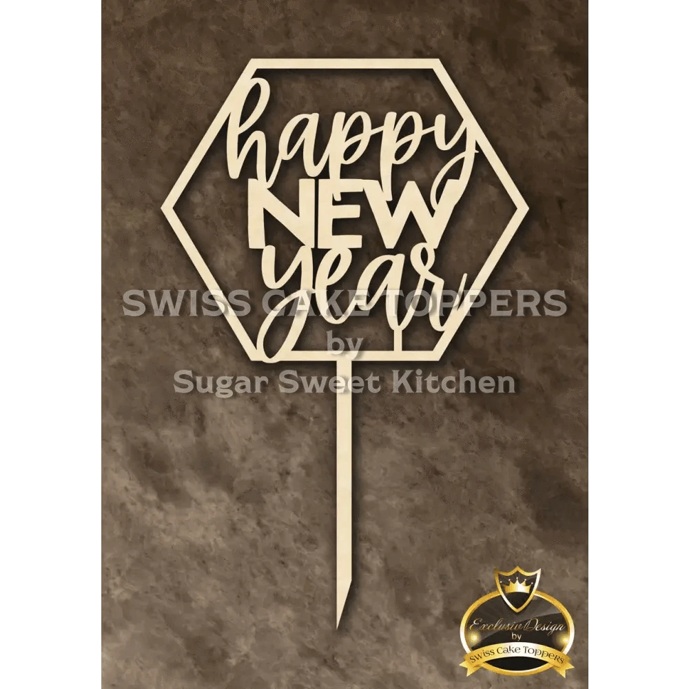 Cake Topper ’Silvester Glam’ - Holz - Sugar Sweet Kitchen