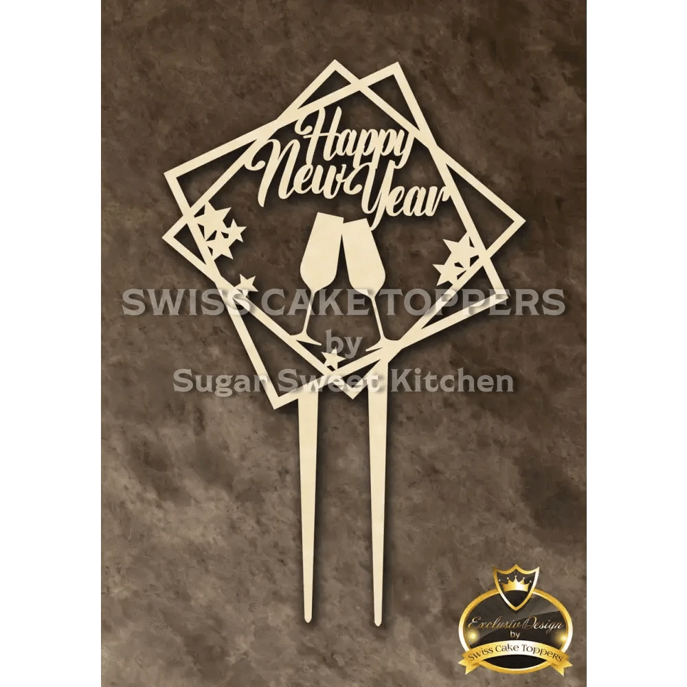 Cake Topper ’Silvestermagie’ - Holz - Sugar Sweet Kitchen