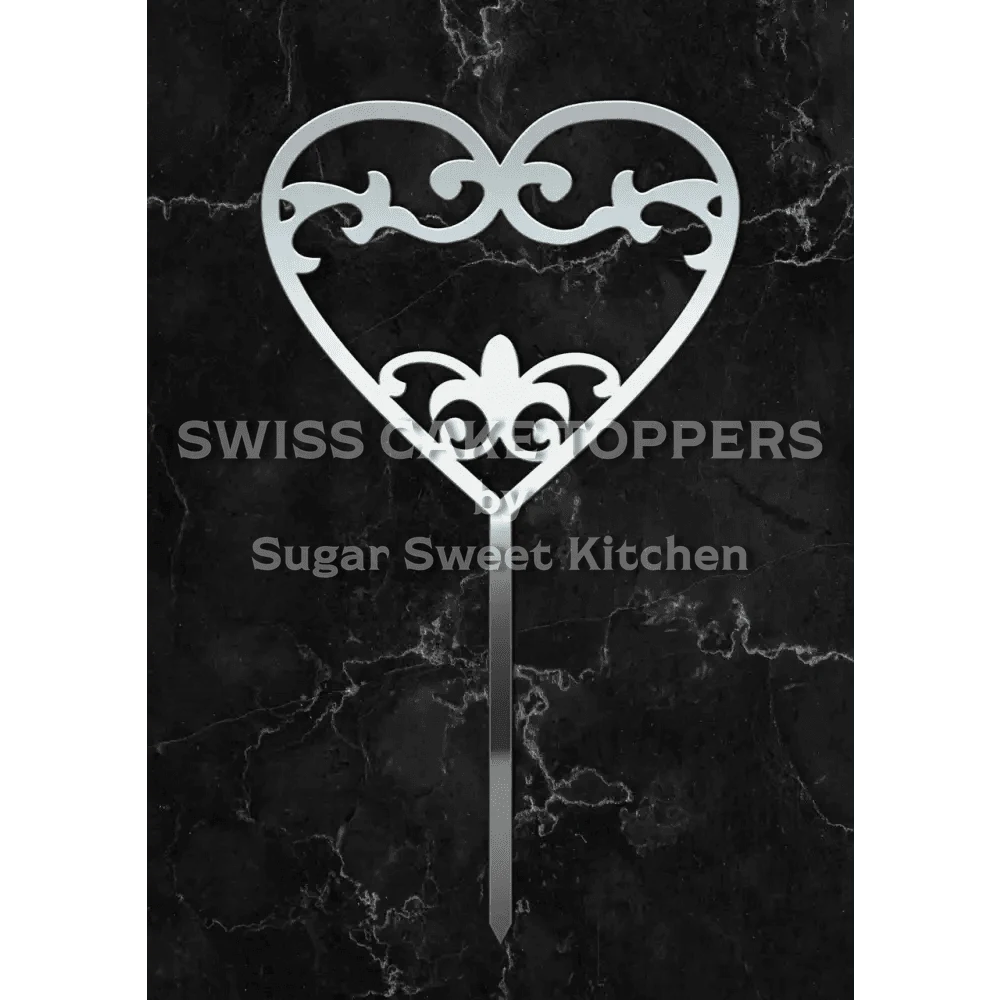 Cake Topper ’Sweetheart’ - Acryl Silber - Sugar Sweet Kitchen