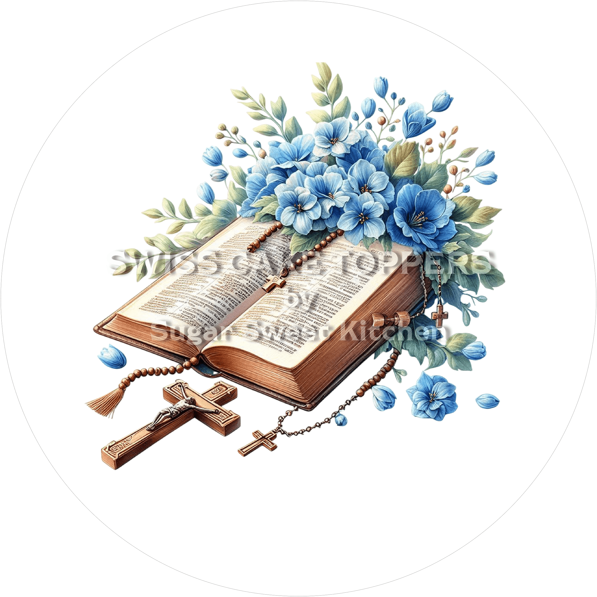 Christlicher Tortenaufleger - Taufe8 - personalisierbar - Fondant- Torten- & Cupcakeaufleger Sugar Sweet Kitchen