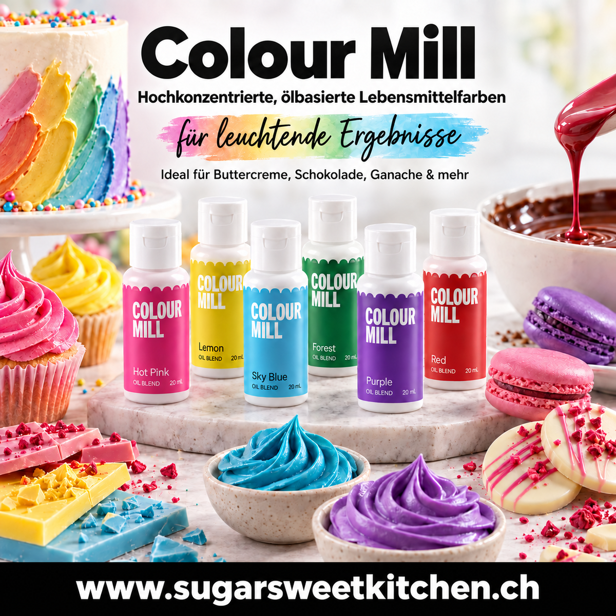 Colour Mill Oil Blend Kickstarter-Set / 12 Stk. - Lebensmittelfarben Sugar Sweet Kitchen