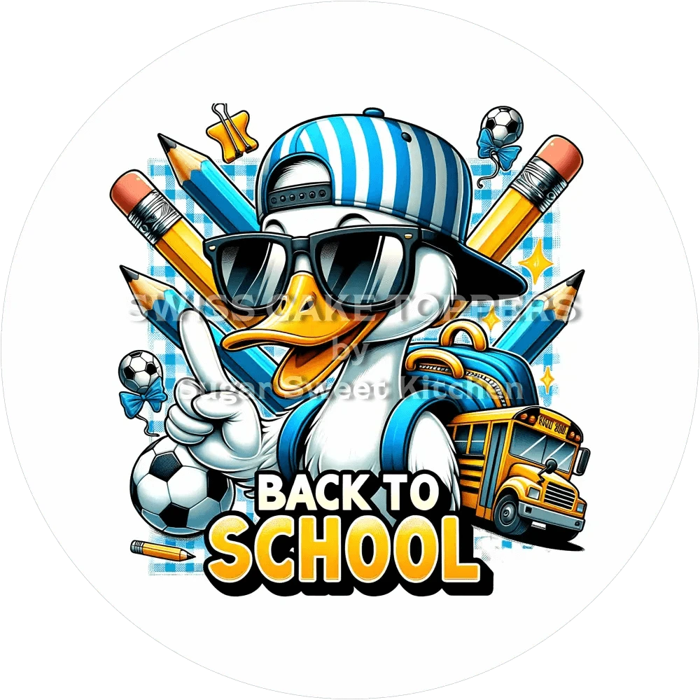 Cooler Back to School-Tortenaufleger2 - personalisierbar - Fondant- Torten- & Cupcakeaufleger Sugar Sweet Kitchen