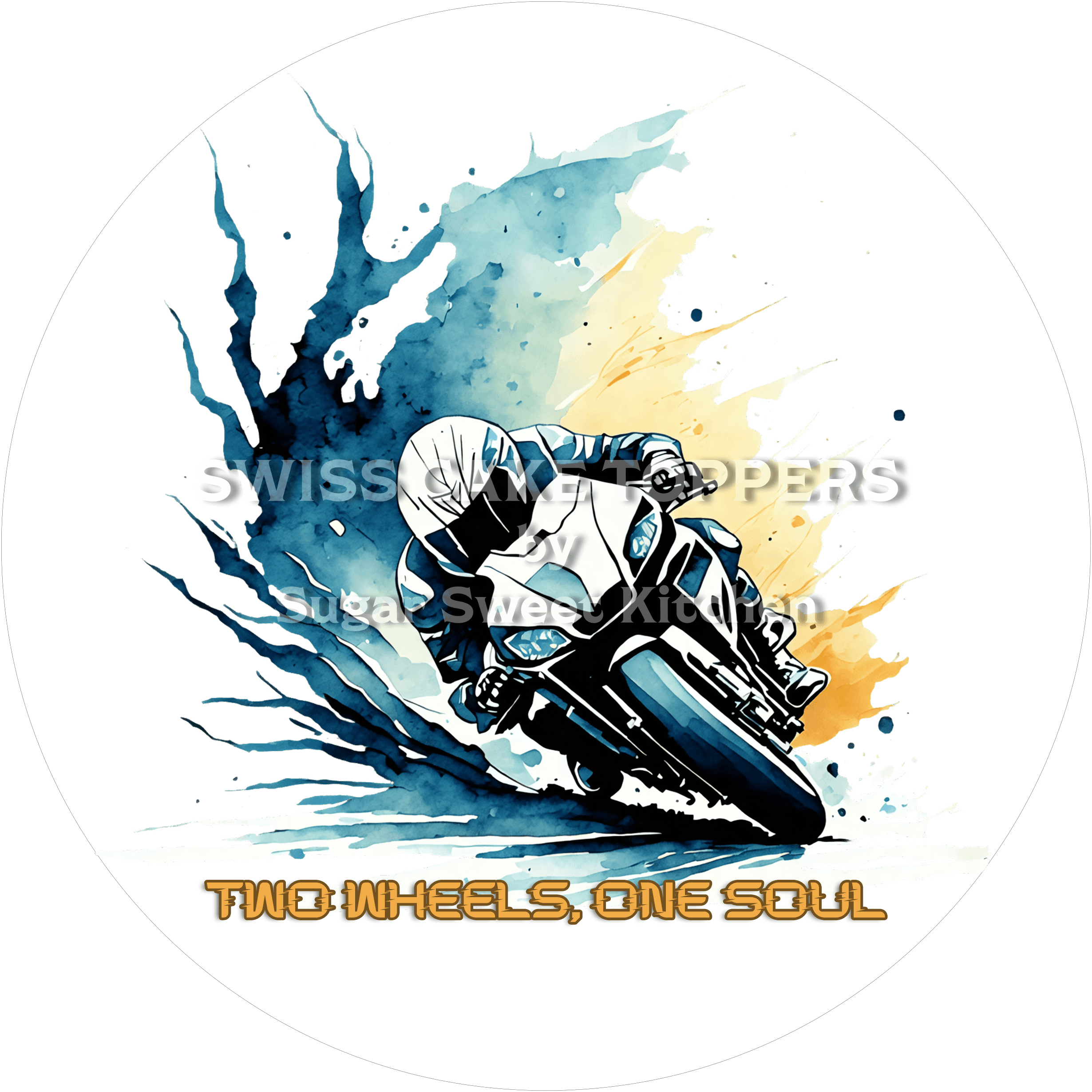 Cooler Motorrad-Tortenaufleger3 - personalisierbar - Fondant- Torten- & Cupcakeaufleger Sugar Sweet Kitchen