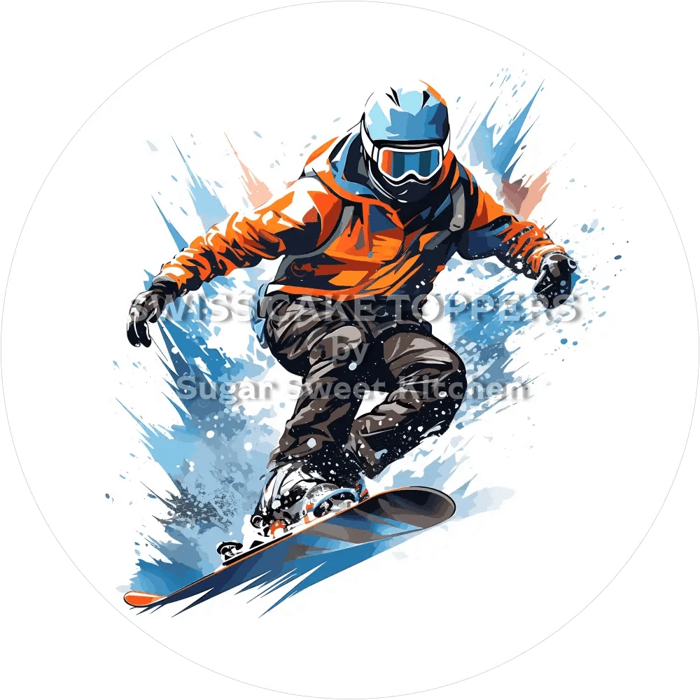 Cooler Snowboard-Tortenaufleger4 - personalisierbar - Fondant- Torten- & Cupcakeaufleger Sugar Sweet Kitchen