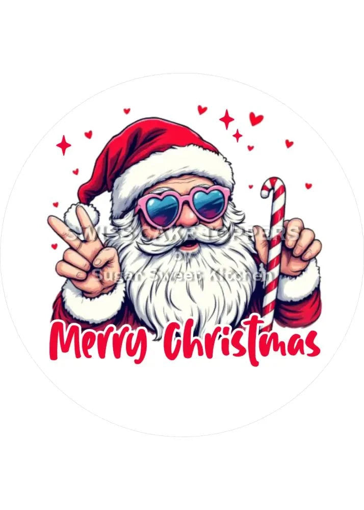 Cooler Weihnachts- Tortenaufleger22 - personalisierbar - Fondant- Torten- & Cupcakeaufleger Sugar Sweet Kitchen