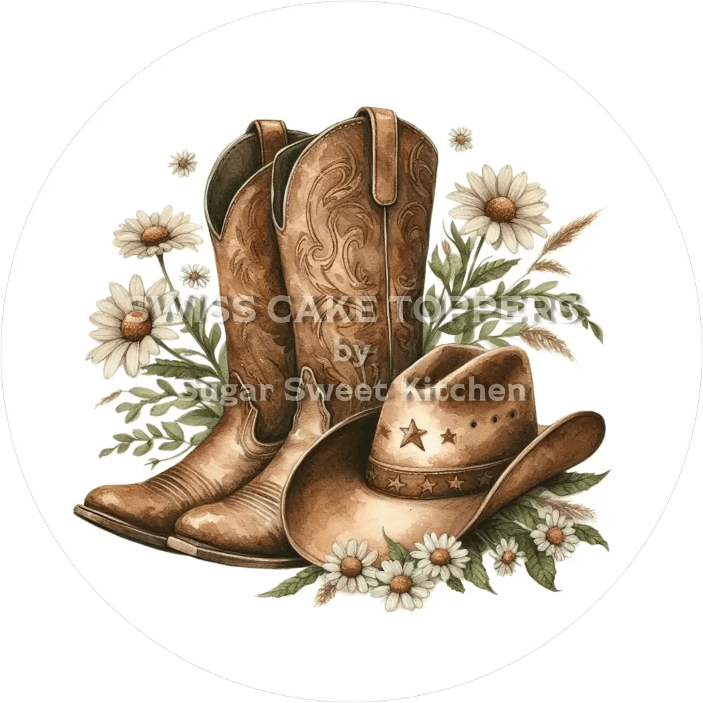 Cowboy Style-Tortenaufleger5 - personalisierbar - Fondant- Torten- & Cupcakeaufleger Sugar Sweet Kitchen
