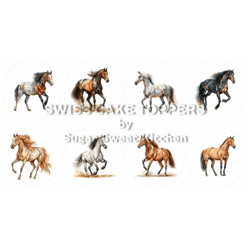 Edle Pferde-Cupcakes- & Dessertaufleger3 - personalisierbar - Fondant- Torten- Cupcakeaufleger Sugar Sweet Kitchen