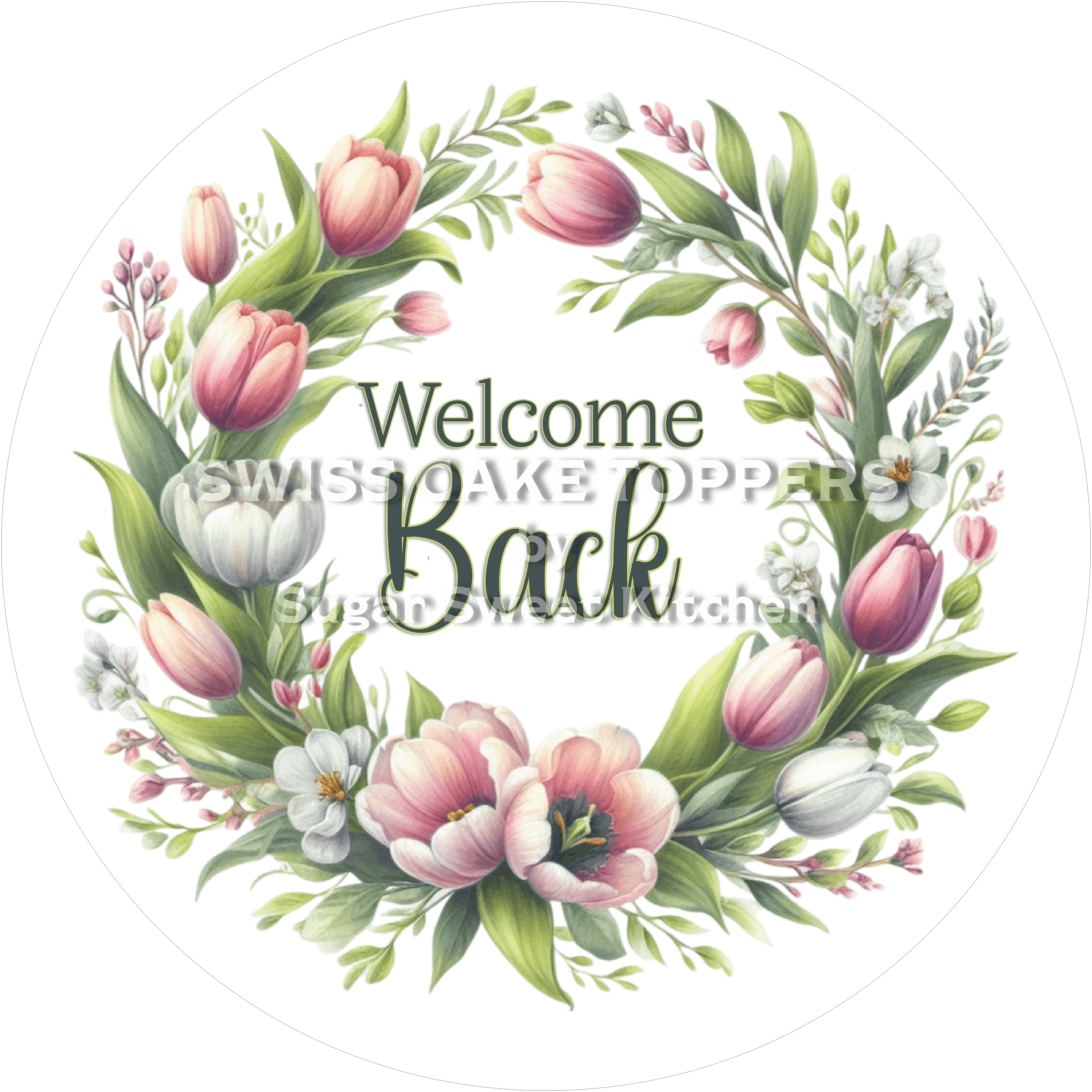 Einigartiger Welcome Back-Tortenaufleger 9 - personalisierbar - Fondant- Torten- & Cupcakeaufleger Sugar Sweet Kitchen