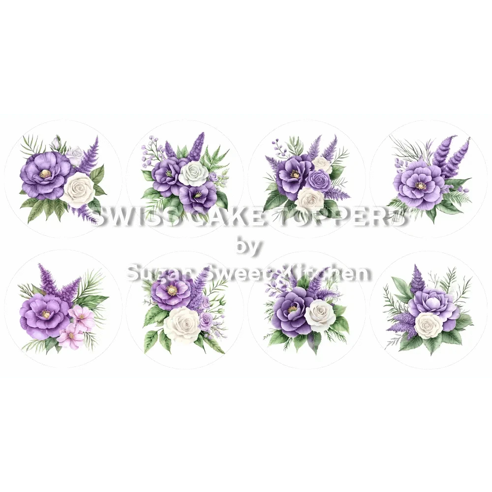 Einmalige Blumen-Cupcakes- & Dessertaufleger3 - personalisierbar - Fondant- Torten- Cupcakeaufleger Sugar Sweet Kitchen