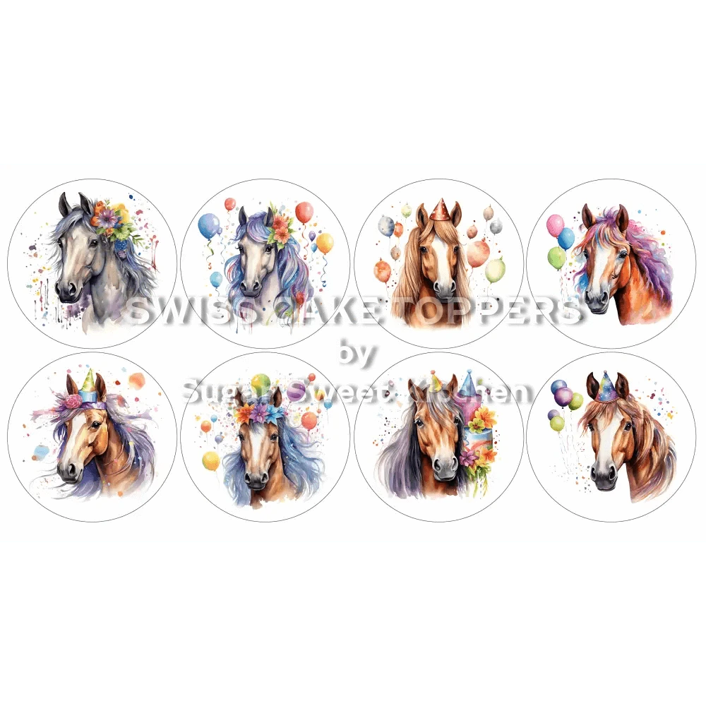 Einmalige Pferde-Cupcakes- & Dessertaufleger1 - personalisierbar - Fondant- Torten- Cupcakeaufleger Sugar Sweet Kitchen