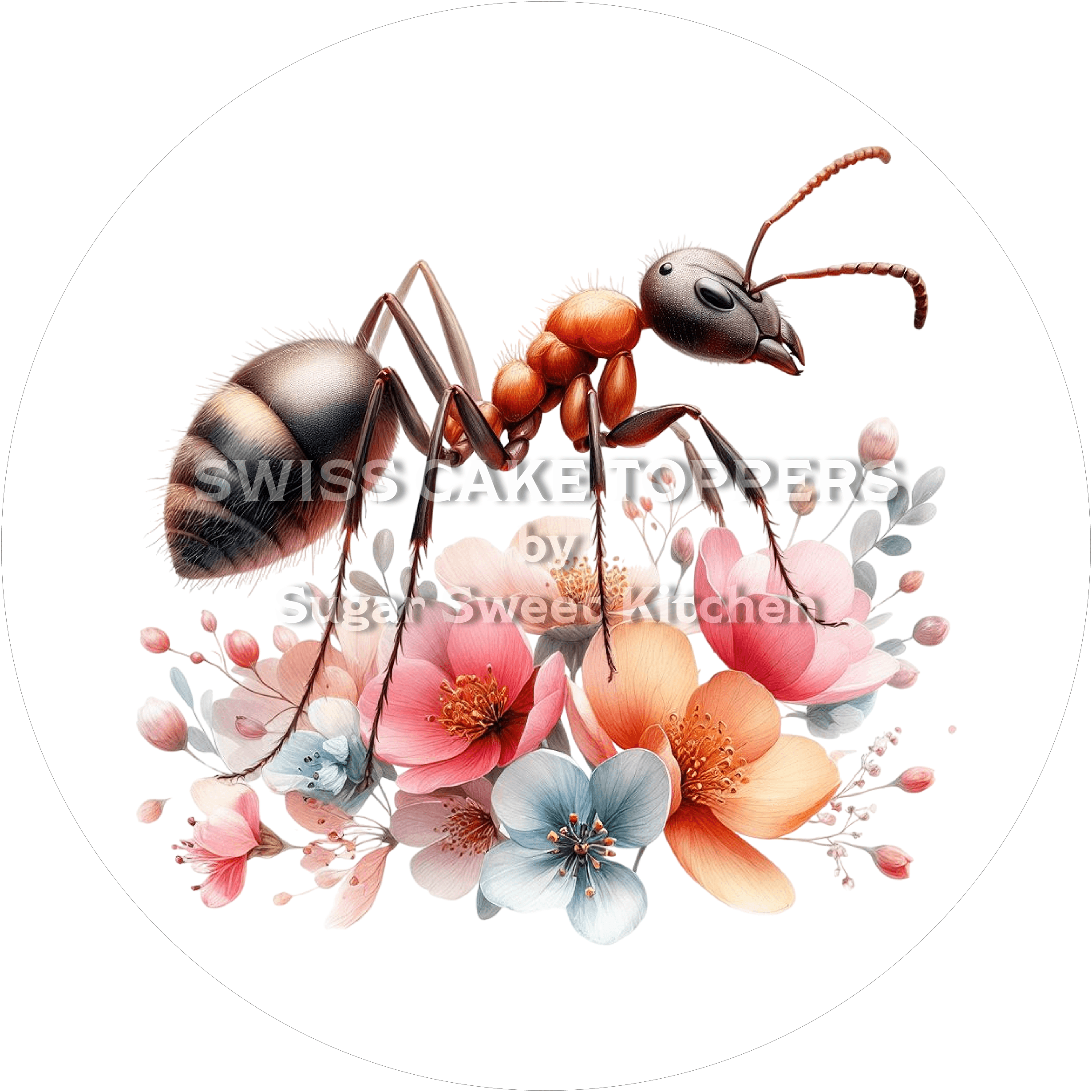 Einmaliger Ameisen-Tortenaufleger4 - personalisierbar - Fondant- Torten- & Cupcakeaufleger Sugar Sweet Kitchen