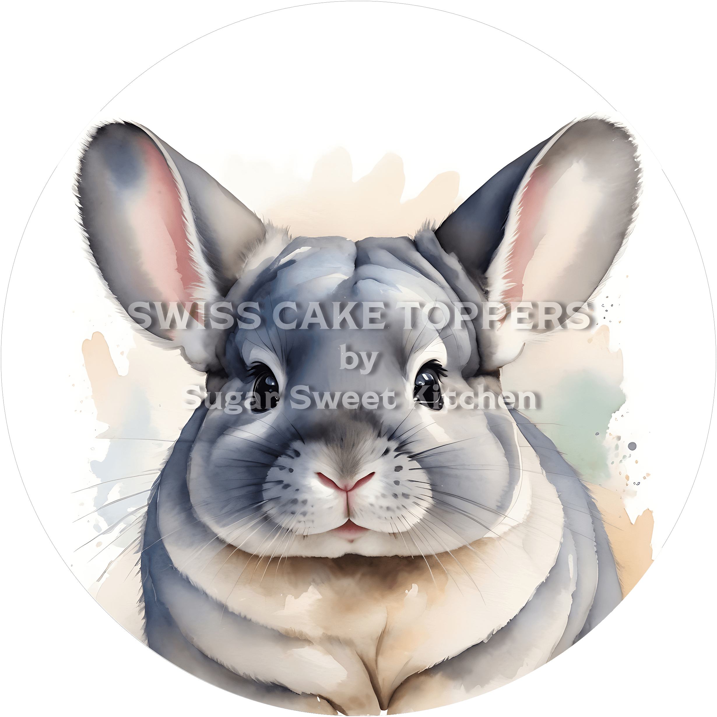 Einmaliger Chinchilla-Tortenaufleger1 - personalisierbar - Fondant- Torten- & Cupcakeaufleger Sugar Sweet Kitchen