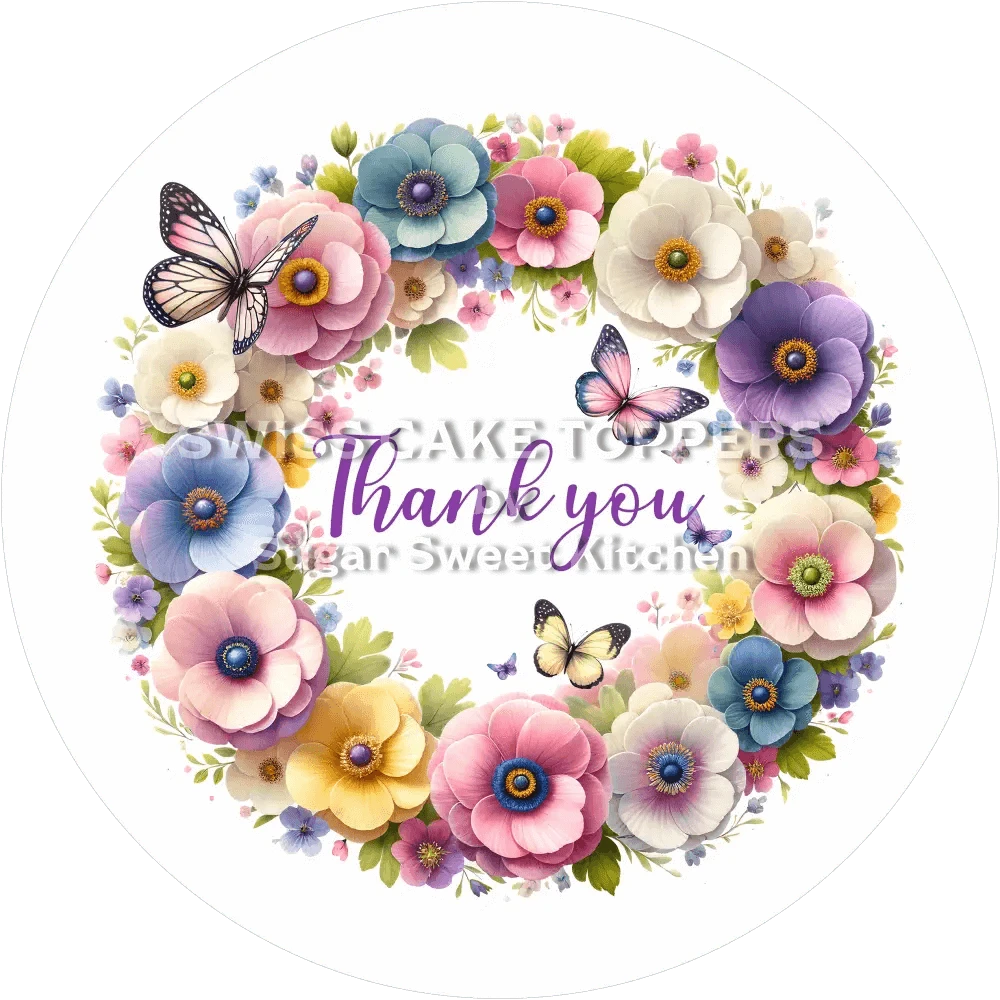 Einmaliger Danke-Tortenaufleger1 - personalisierbar - Fondant- Torten- & Cupcakeaufleger Sugar Sweet Kitchen