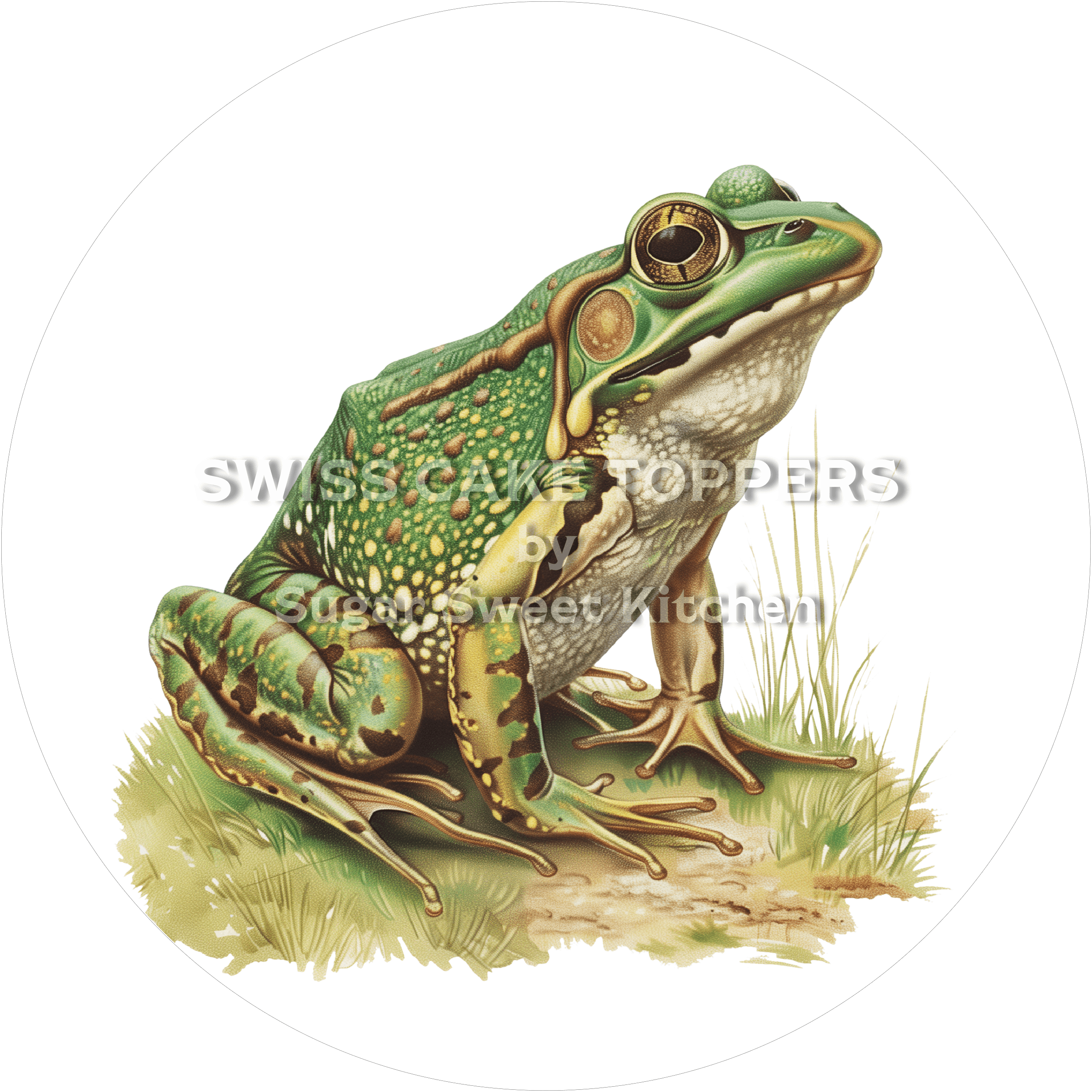 Einmaliger Frosch-Tortenaufleger1 - personalisierbar - Fondant- Torten- & Cupcakeaufleger Sugar Sweet Kitchen