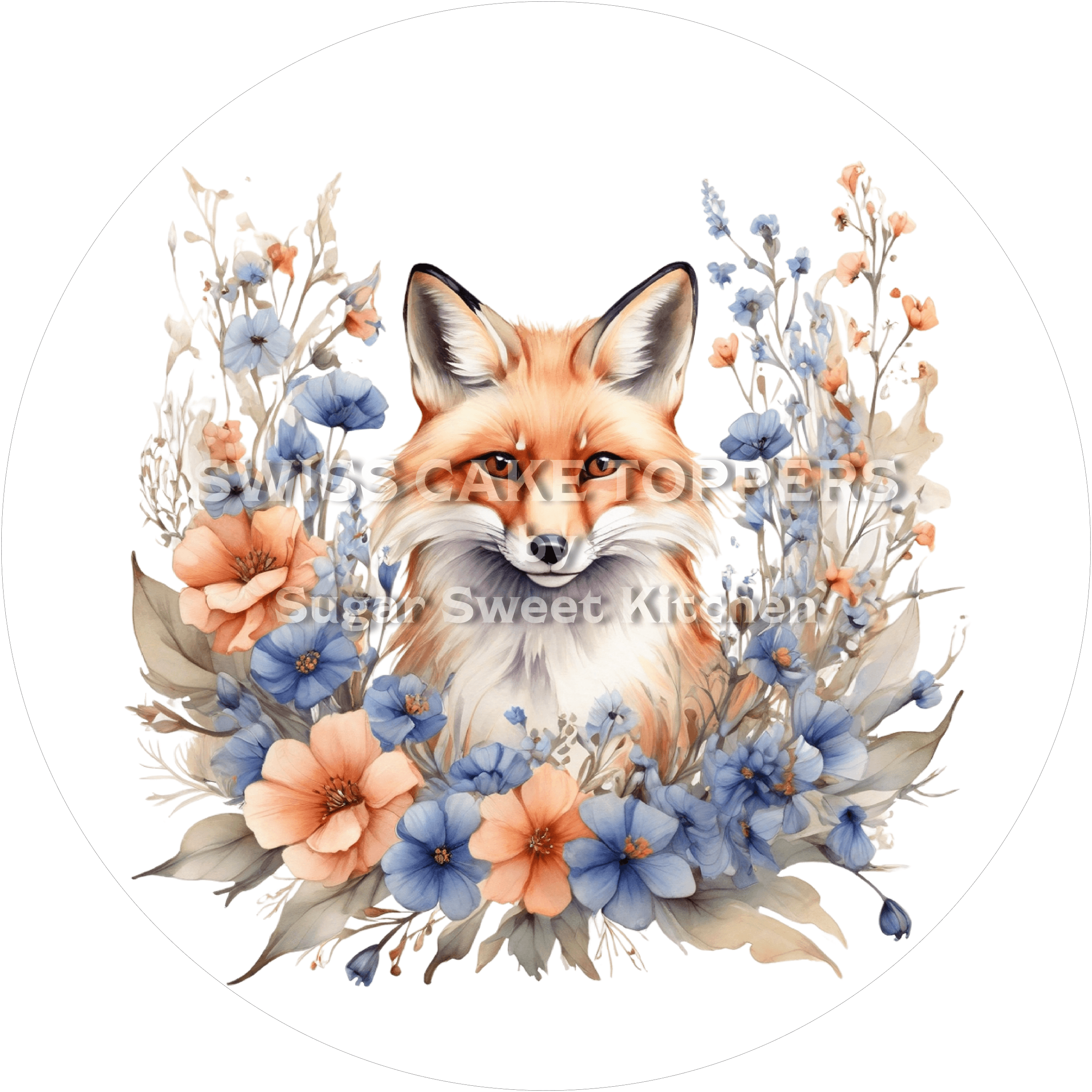 Einmaliger Fuchs-Tortenaufleger1 - personalisierbar - Fondant- Torten- & Cupcakeaufleger Sugar Sweet Kitchen