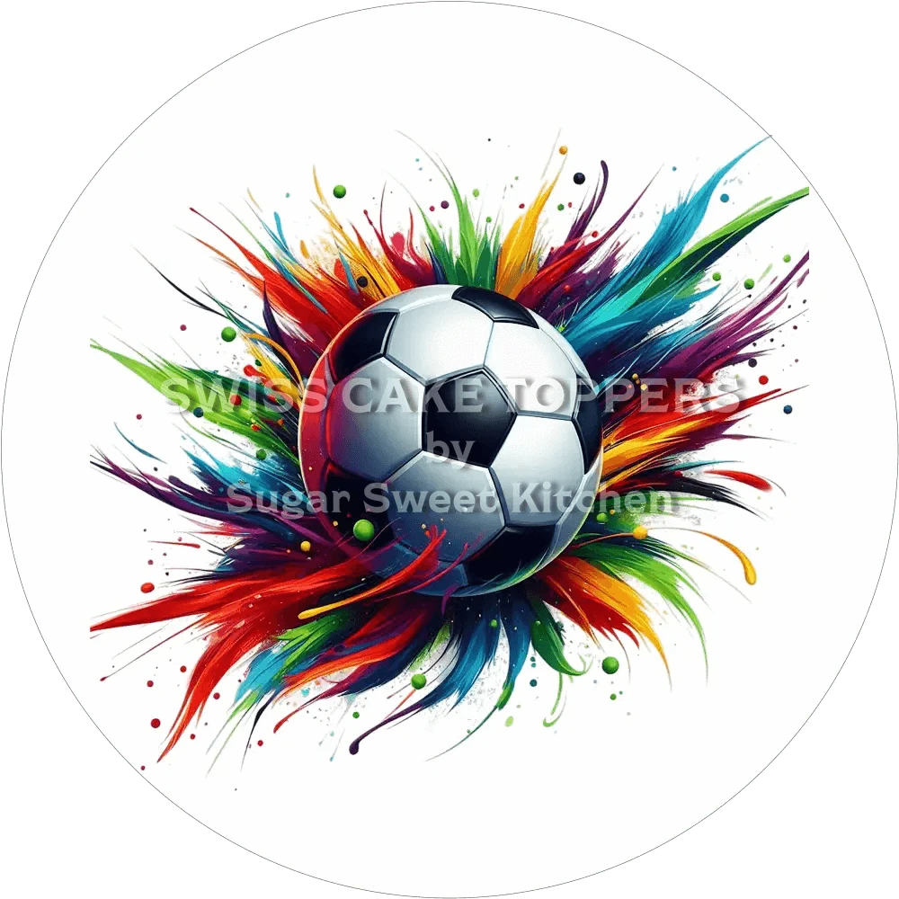 Einmaliger Fussball-Tortenaufleger2 - personalisierbar - Fondant- Torten- & Cupcakeaufleger Sugar Sweet Kitchen