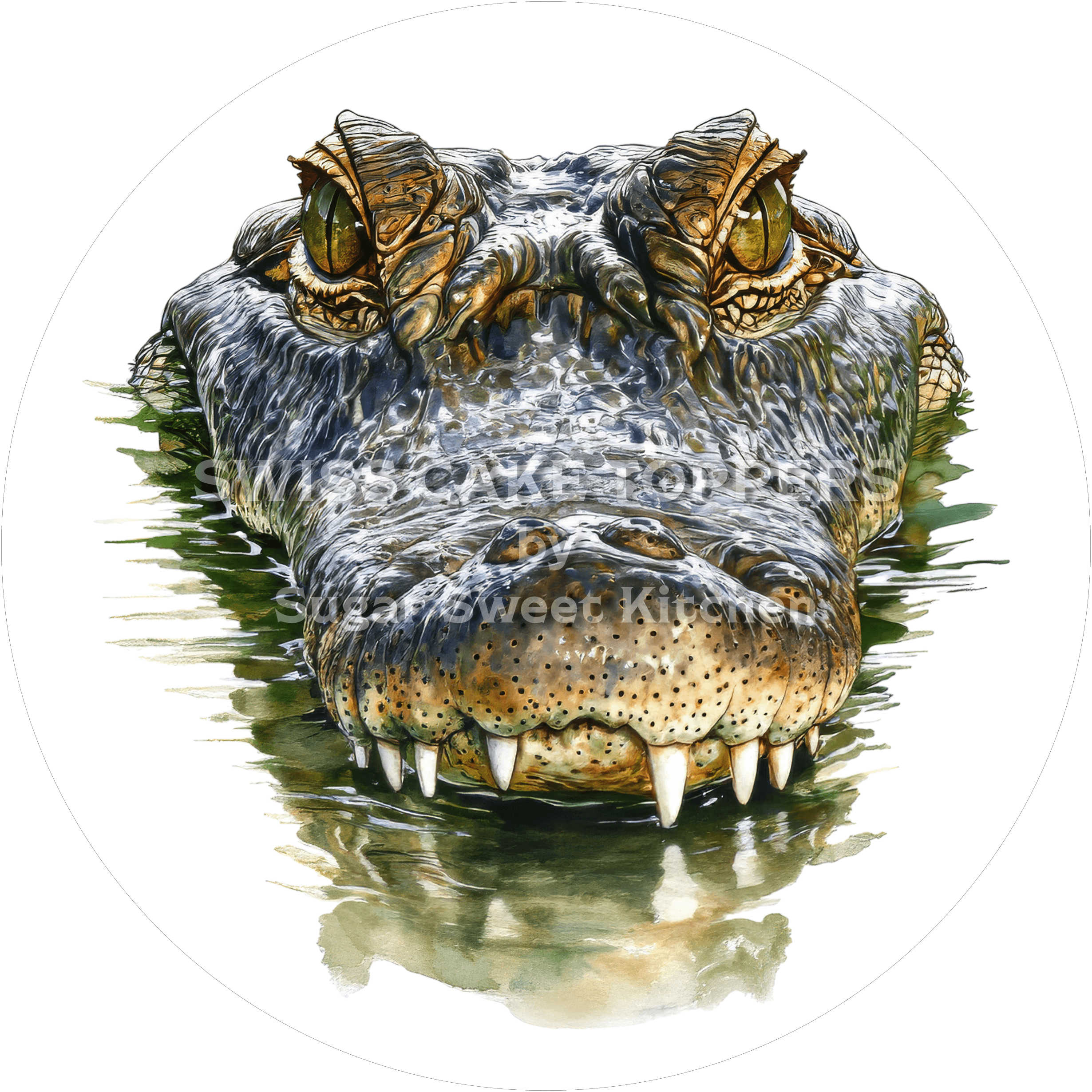 Einmaliger Krokodil-Tortenaufleger3 - personalisierbar - Fondant- Torten- & Cupcakeaufleger Sugar Sweet Kitchen