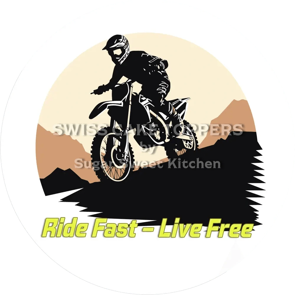 Einmaliger MotoCross-Tortenaufleger4 - personalisierbar - Fondant- Torten- & Cupcakeaufleger Sugar Sweet Kitchen
