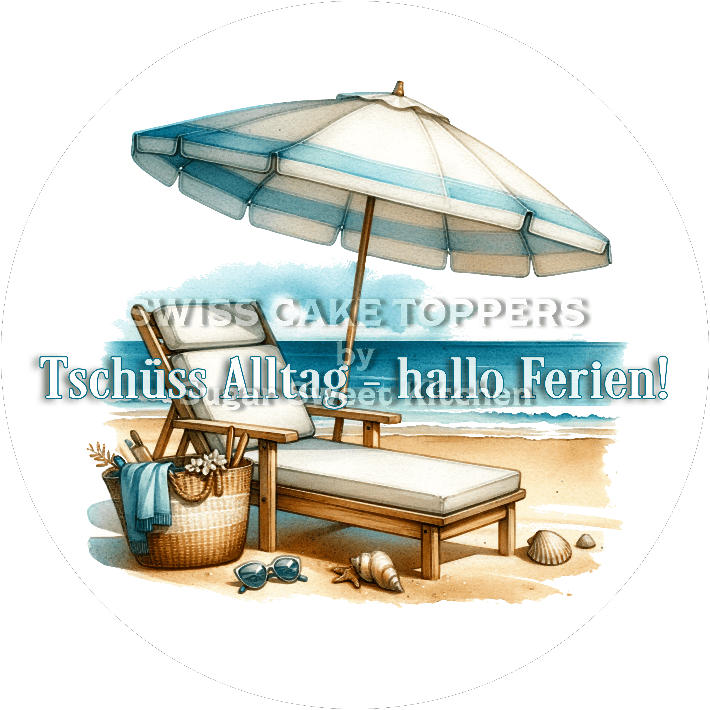 Einmaliger Reise-Tortenaufleger2 - personalisierbar - Fondant- Torten- & Cupcakeaufleger Sugar Sweet Kitchen