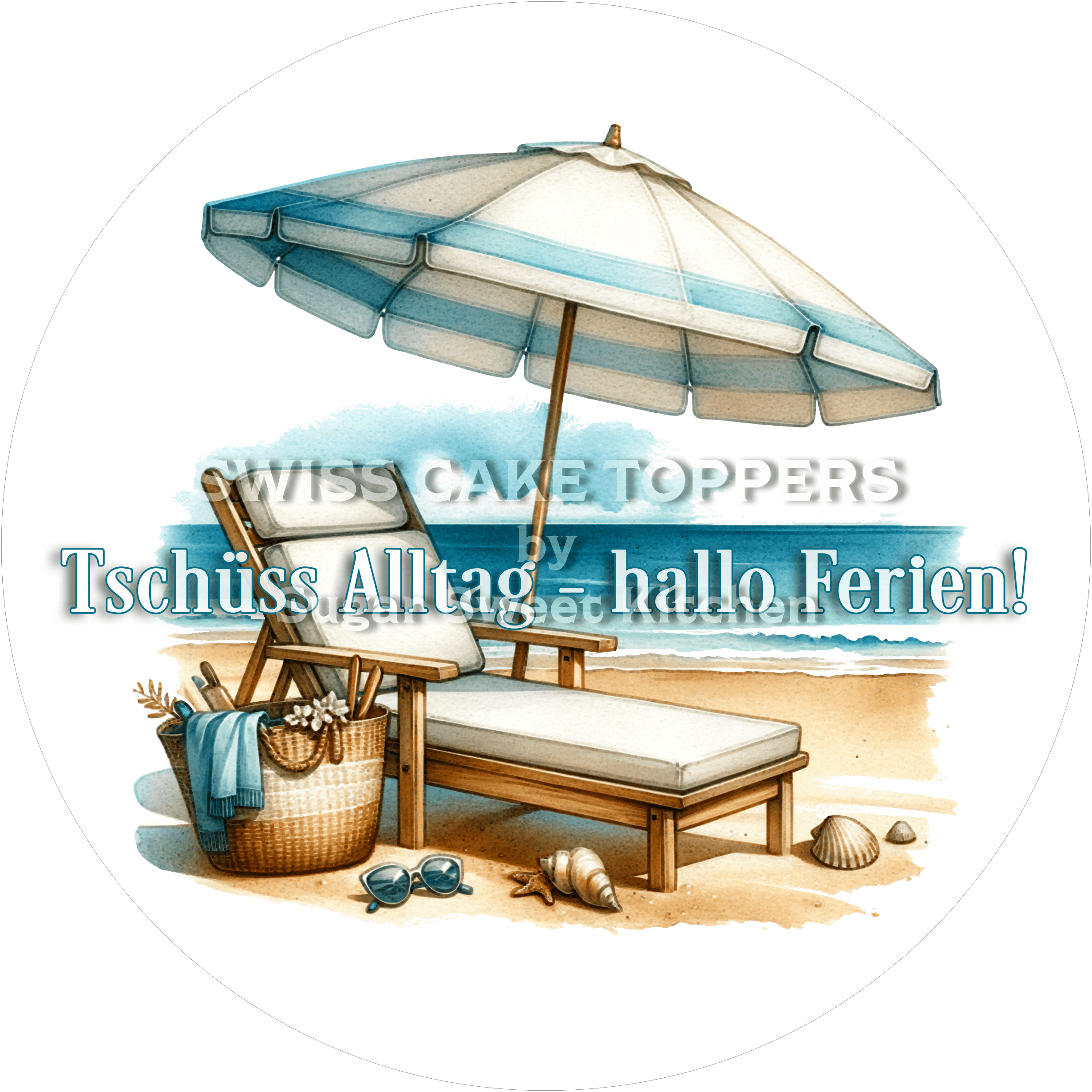 Einmaliger Reise-Tortenaufleger2 - personalisierbar - Fondant- Torten- & Cupcakeaufleger Sugar Sweet Kitchen