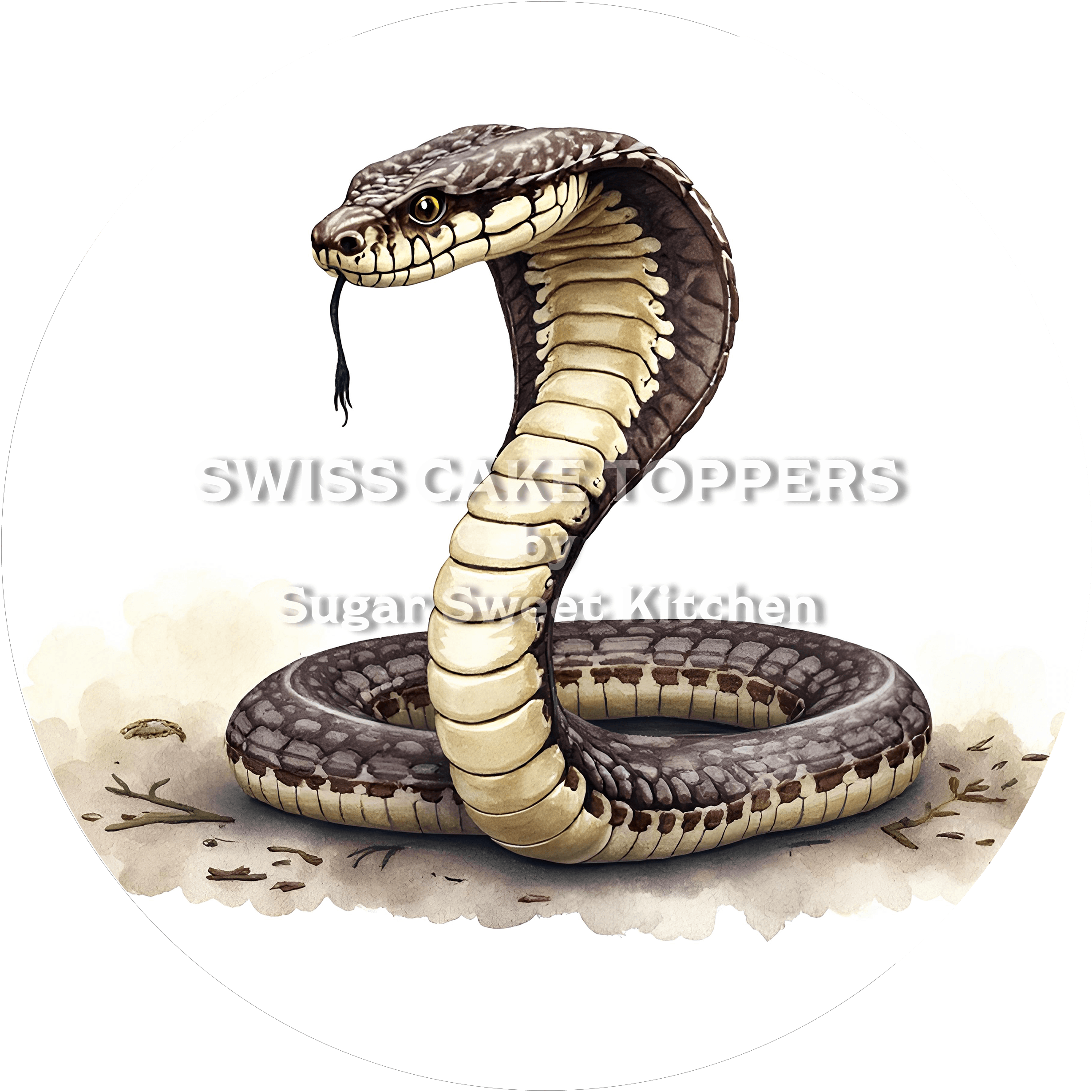 Einmaliger Schlangen-Tortenaufleger2 - personalisierbar - Fondant- Torten- & Cupcakeaufleger Sugar Sweet Kitchen