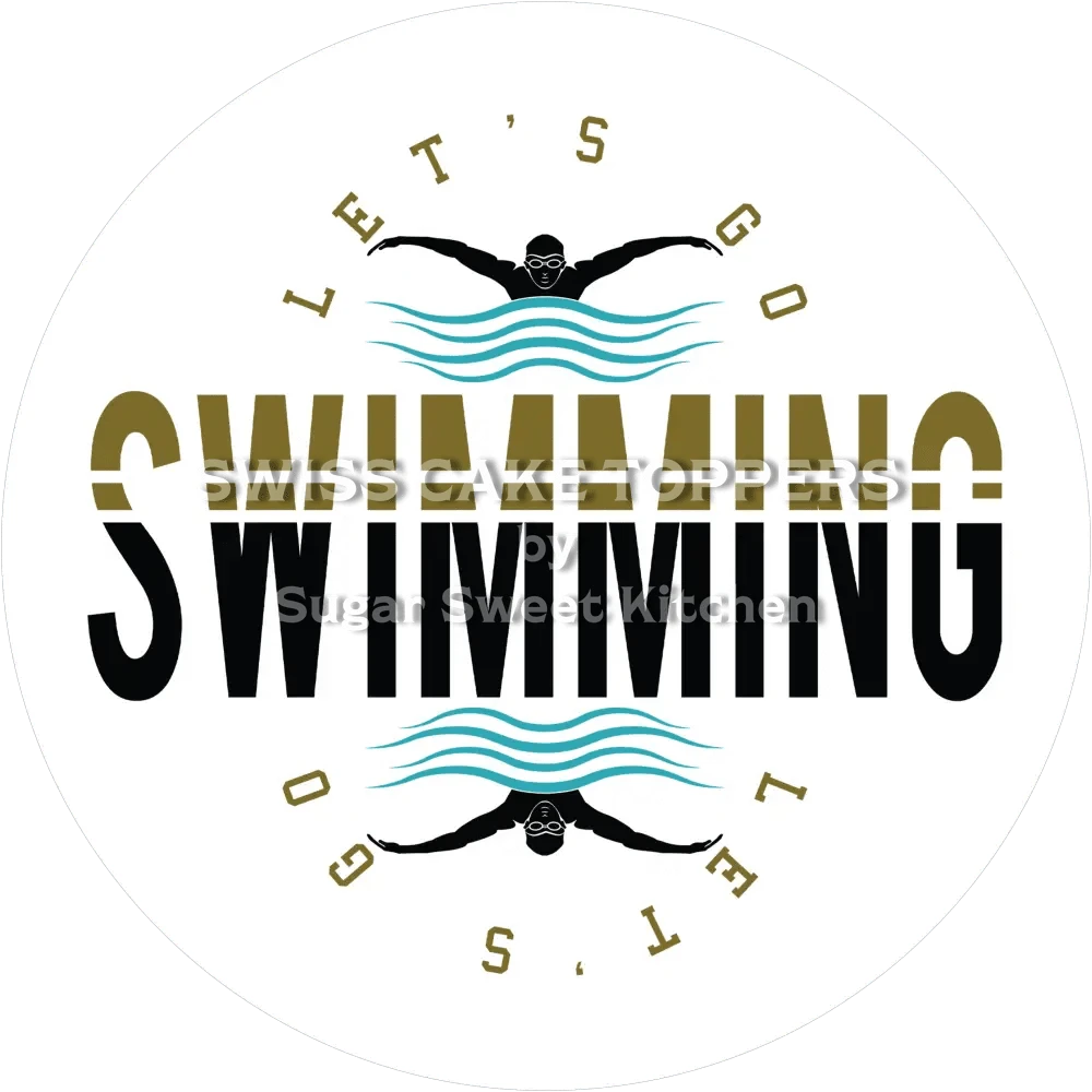 Einmaliger Schwimmer-Tortenaufleger2 - personalisierbar - Fondant- Torten- & Cupcakeaufleger Sugar Sweet Kitchen