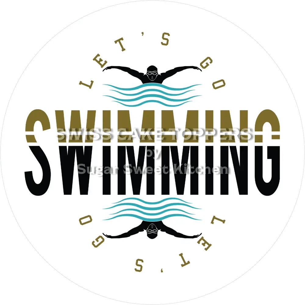 Einmaliger Schwimmer-Tortenaufleger2 - personalisierbar - Fondant- Torten- & Cupcakeaufleger Sugar Sweet Kitchen