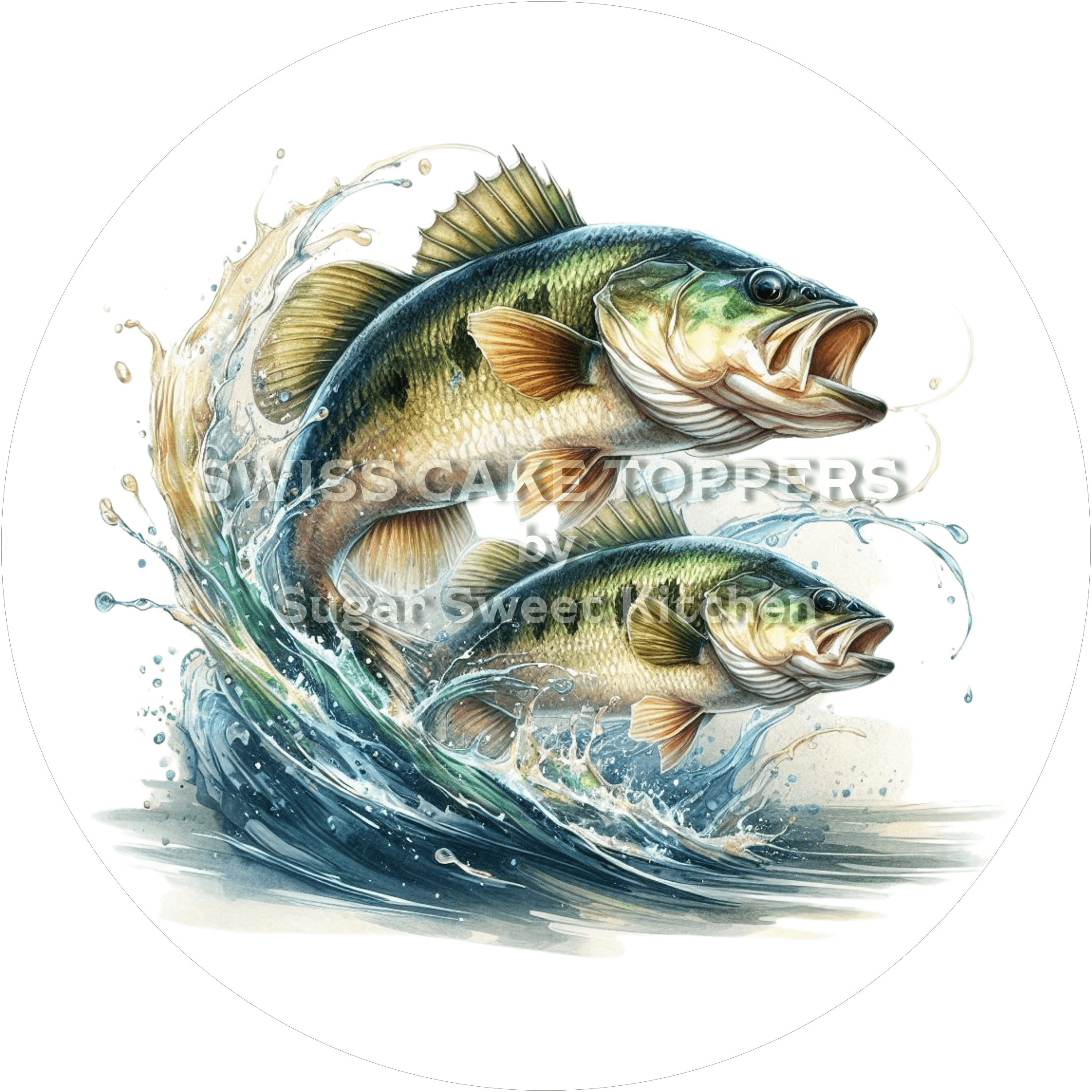 Einmaliger Tortenaufleger Fischen3 - personalisierbar - Fondant- Torten- & Cupcakeaufleger Sugar Sweet Kitchen