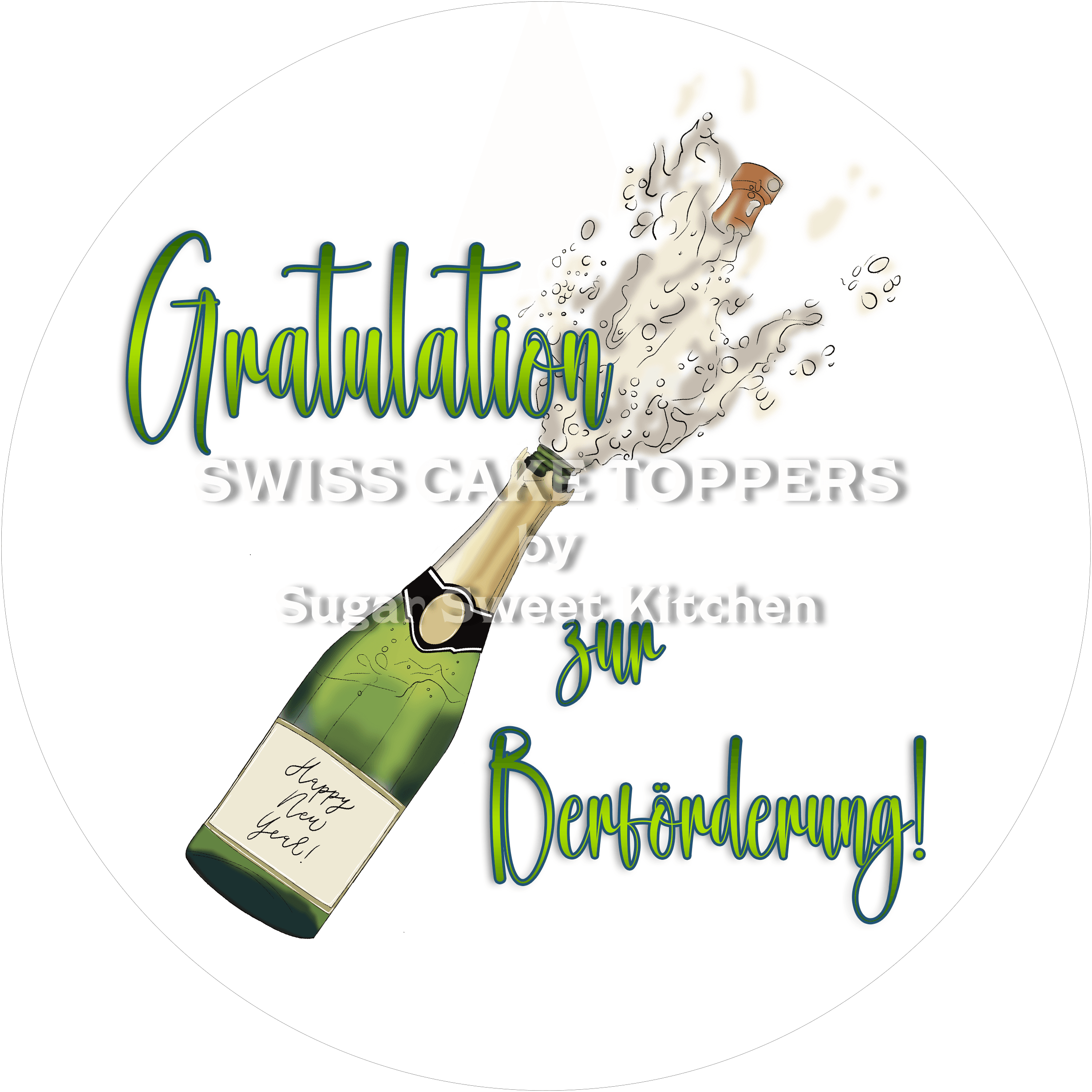 Einmaliger Tortenaufleger für berufliche Meilensteine - personalisierbar - Fondant- Torten- & Cupcakeaufleger Sugar