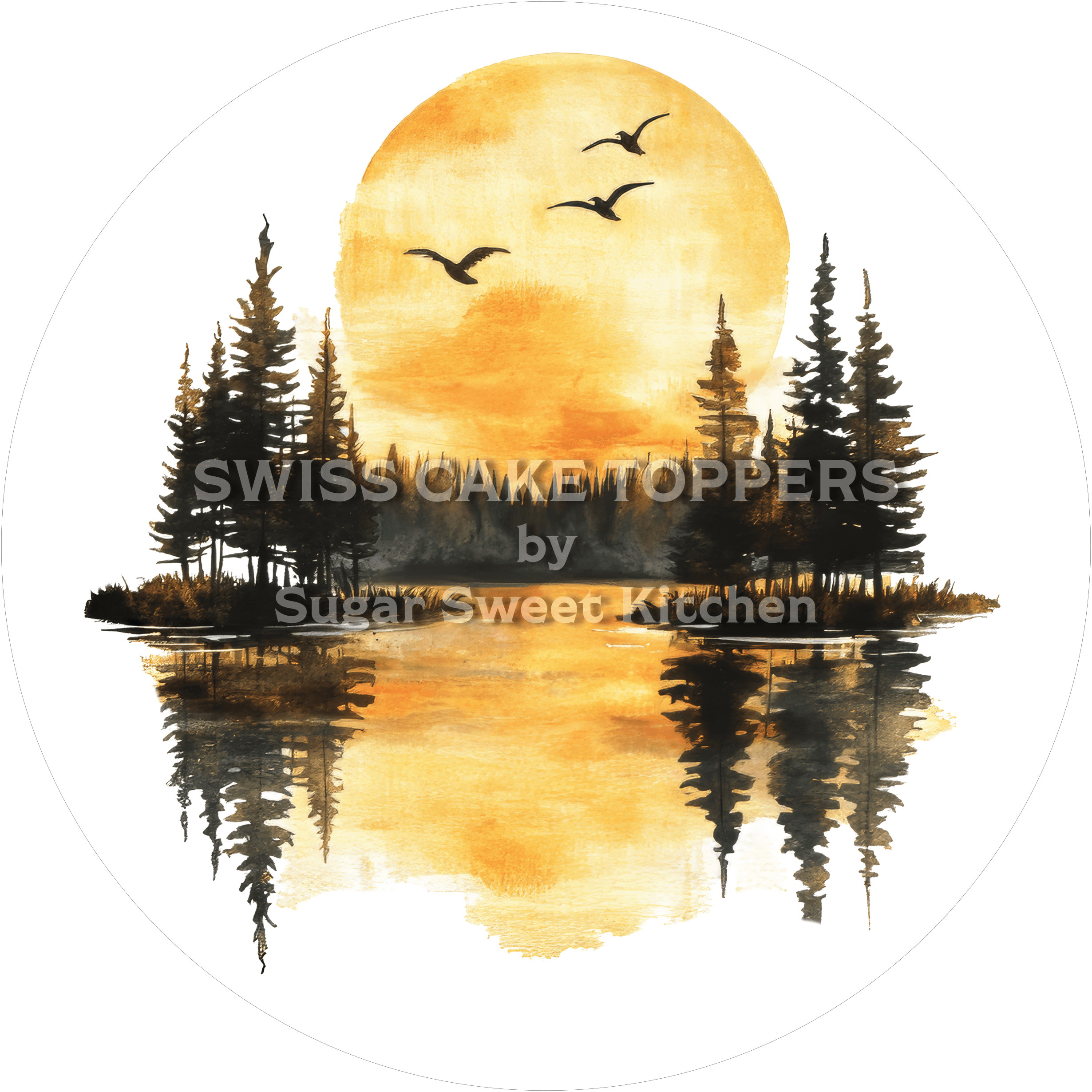 Einmaliger Tortenaufleger mit Seen- & Flussmotiven11 - personalisierbar - Fondant- Torten- Cupcakeaufleger Sugar Sweet