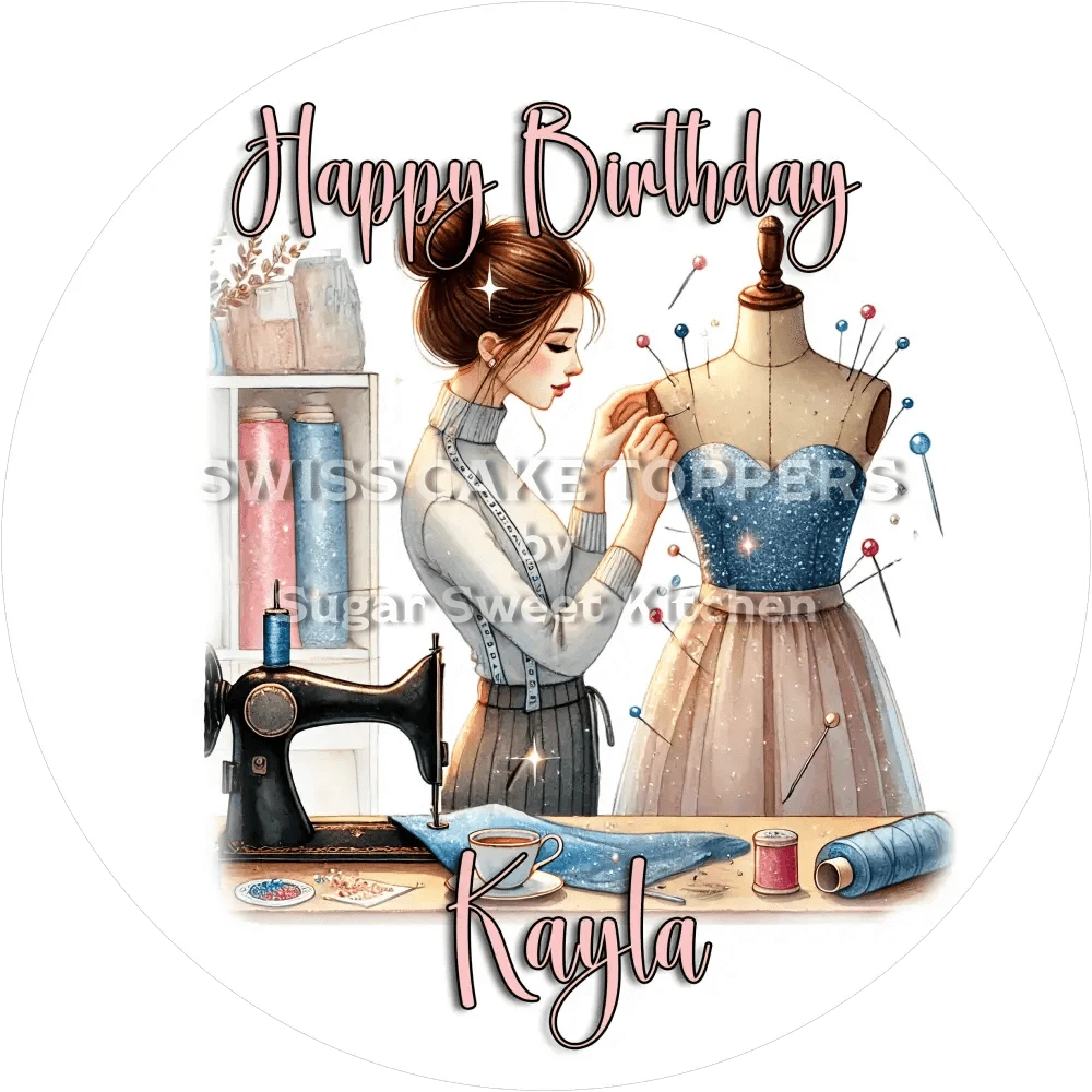 Einmaliger Tortenaufleger Nähen2 mit Namen od. Text - Fondant- Torten- & Cupcakeaufleger Sugar Sweet Kitchen