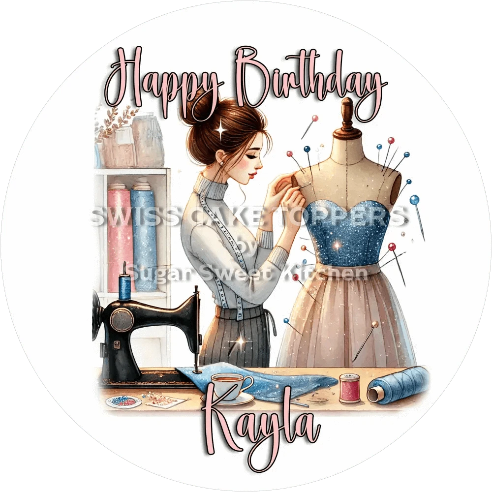 Einmaliger Tortenaufleger Nähen2 mit Namen od. Text - Fondant- Torten- & Cupcakeaufleger Sugar Sweet Kitchen