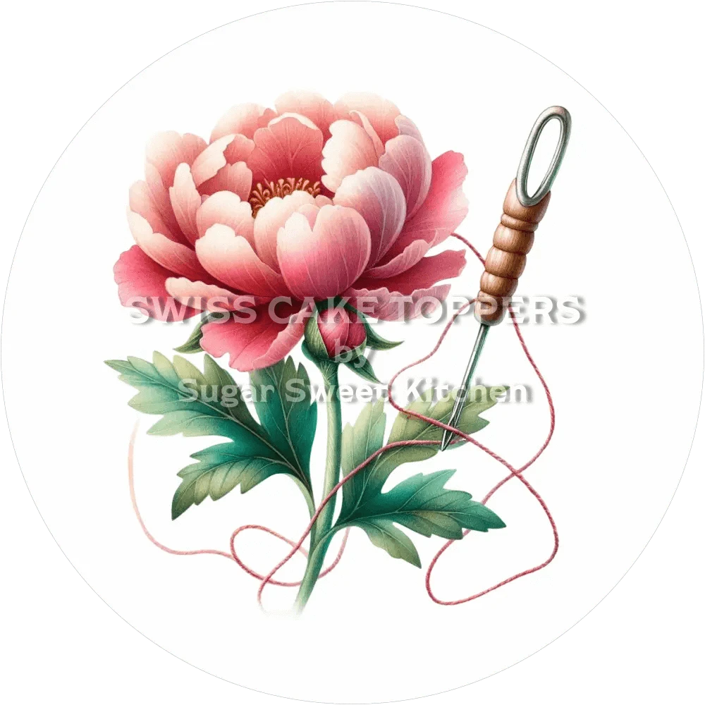 Einmaliger Tortenaufleger Sticken3 - personalisierbar - Fondant- Torten- & Cupcakeaufleger Sugar Sweet Kitchen