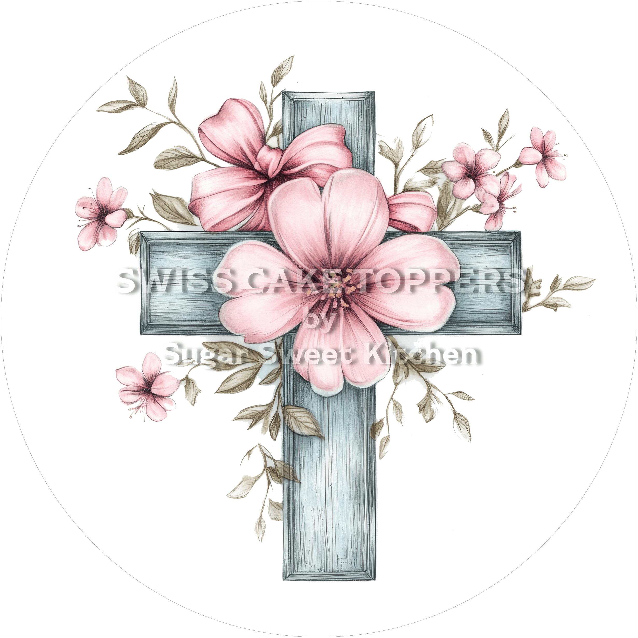 Einmaliger Tortenaufleger - Taufe3 - personalisierbar - Fondant- Torten- & Cupcakeaufleger Sugar Sweet Kitchen