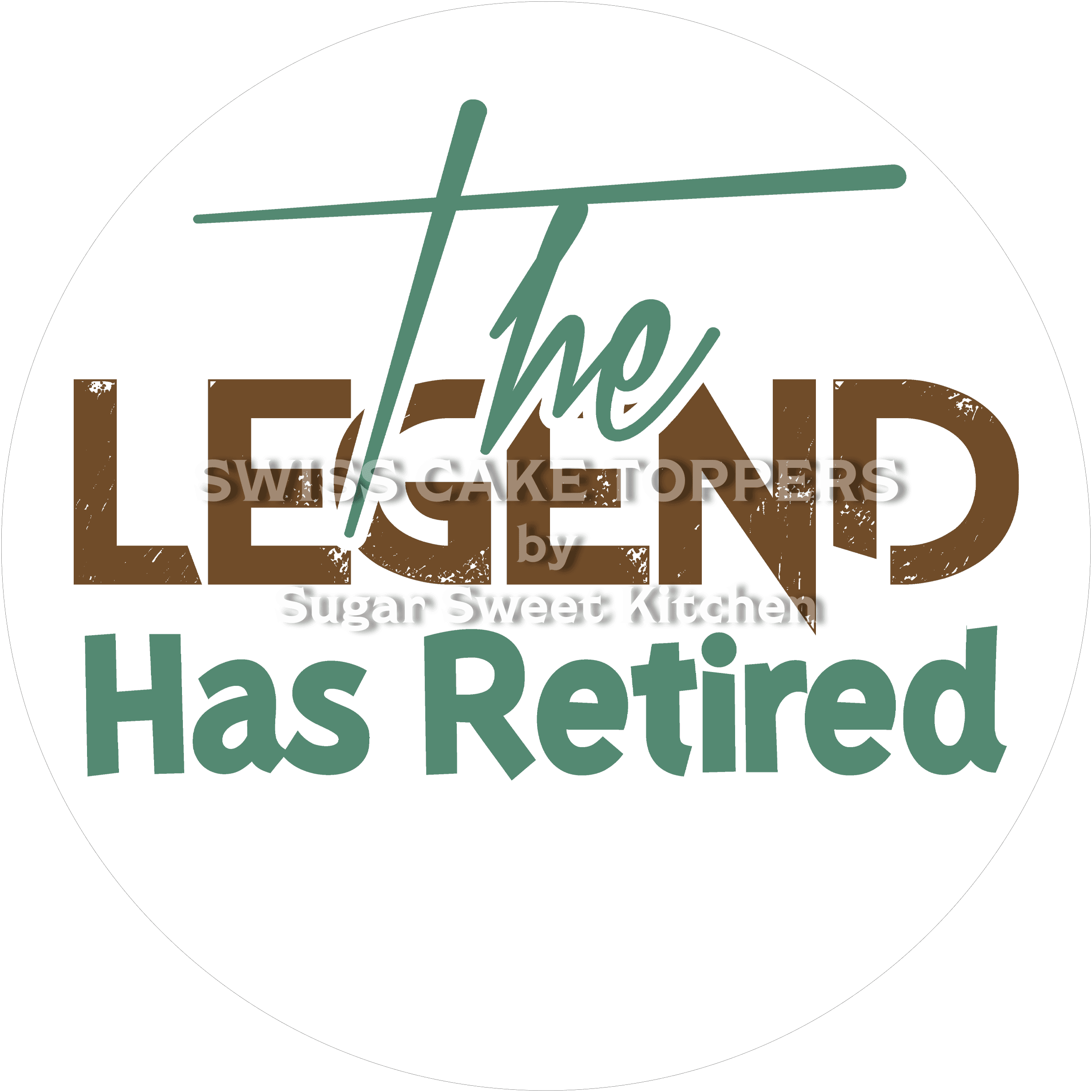 Einmaliger Tortenaufleger zur Pensionierung5 - personalisierbar - Fondant- Torten- & Cupcakeaufleger Sugar Sweet Kitchen